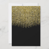 Gold & Black Sparkly Glitter Sweet 16-partij Kaart (Achterkant)