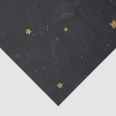 Gold Black Stars Dark Night Sky Baby shower Party Tissuepapier (Detail)