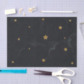 Gold Black Stars Dark Night Sky Baby shower Party Tissuepapier (Craft)