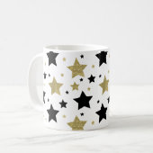 Gold Black Stars Koffiemok (Voorkant links)