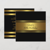 Gold Black Stripe betekent verjaardagsfeestje Kaart (Voorkant / Achterkant)