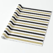 Gold Black Stripes Cadeaupapier (Uitgerold)