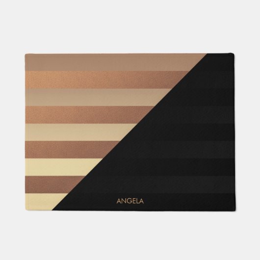 Gold Black Stripes Deurmat (Voorkant)