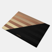 Gold Black Stripes Deurmat (Schuin)