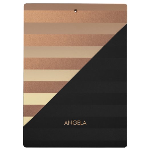 Gold Black Stripes Klembord (Achterkant)