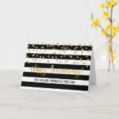 Gold Black Stripes Medewerker Jubileum Kaart (Gele Bloem)
