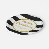Gold Black Stripes Merry-kerstcadeautjes, aangepas Papieren Bordje (Gekanteld)