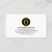 Gold Black Stripes Power Plug Visitekaartje (Achterkant)