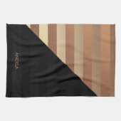 Gold Black Stripes Theedoek (Horizontaal)