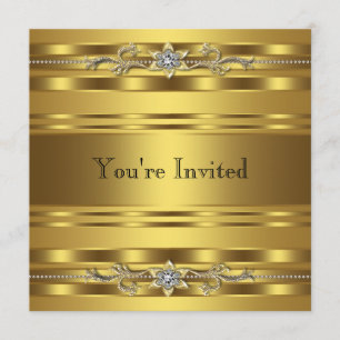 Gold Black Stropdas Party Business Event Kaart