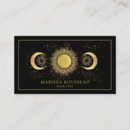 Gold Black Sun Moon Celestial Visitekaartje