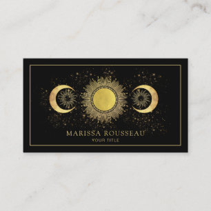 Gold Black Sun Moon Celestial Visitekaartje
