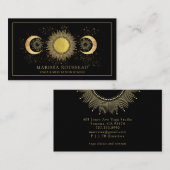 Gold Black Sun Moon Yoga Instructor Visitekaartje (Voorkant / Achterkant)