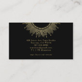 Gold Black Sun Moon Yoga Instructor Visitekaartje (Achterkant)