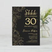 Gold Black Surprise 30th Birthday Kaart (Staand voorkant)