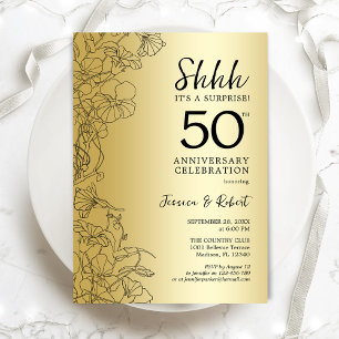 Gold Black Surprise 50ste Jubileum Kaart