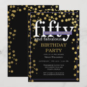 Gold Black Surprise Vijftig en fantastische verjaa Kaart (Voorkant / Achterkant)