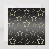 Gold/Black Sweet16 Star & Tiara Birthday Invite Kaart (Achterkant)