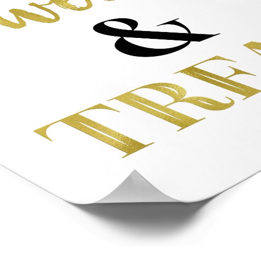 Gold Black Sweets & Treatment Dessert Table Poster (Hoek)