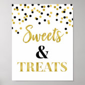 Gold Black Sweets & Treatment Dessert Table Poster (Voorkant)