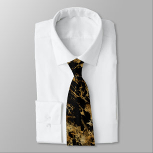 Gold Black Swirl Abstract Patroonpatroon Mannen Stropdas