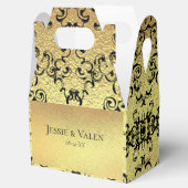Gold & Black Swirl Gothic Wedding Bedankdoosjes (Geopend)