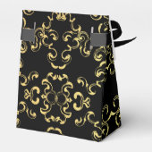 Gold & Black Swirl Gothic Wedding Bedankdoosjes (Achterkant)