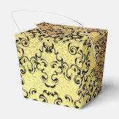 Gold & Black Swirl Gothic Wedding Bedankdoosjes (Achterkant)