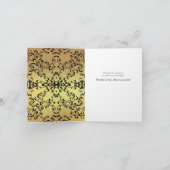 Gold & Black Swirl Gothic Wedding Bedankkaart (Binnen)