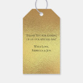 Gold & Black Swirl Gothic Wedding Cadeaulabel (Achterkant)