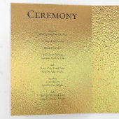 Gold & Black Swirl Gothic Wedding Drieluik Programma (Binnenzijde eerst)