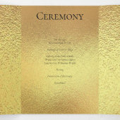 Gold & Black Swirl Gothic Wedding Drieluik Programma (Binnenkant midden)