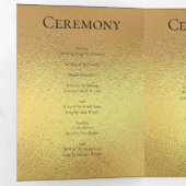Gold & Black Swirl Gothic Wedding Drieluik Programma (Binnenzijde eerst)