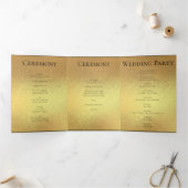 Gold & Black Swirl Gothic Wedding Drieluik Programma (Binnen)