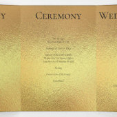 Gold & Black Swirl Gothic Wedding Drieluik Programma (Binnenkant midden)