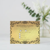 Gold & Black Swirl Gothic Wedding Feestdagenkaart (Staand voorkant)