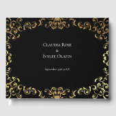 Gold & Black Swirl Gothic Wedding Gastenboek (Voorkant)