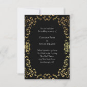 Gold & Black Swirl Gothic Wedding Kaart (Voorkant)