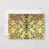 Gold & Black Swirl Gothic Wedding Kaart (Achterkant)