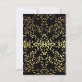 Gold & Black Swirl Gothic Wedding Kaart (Achterkant)
