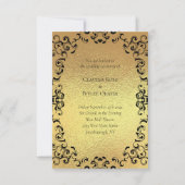 Gold & Black Swirl Gothic Wedding Kaart (Voorkant)