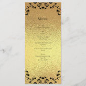 Gold & Black Swirl Gothic Wedding Menu (Voorkant)