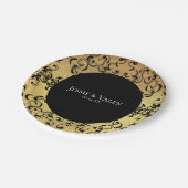 Gold & Black Swirl Gothic Wedding Papieren Bordje (Gekanteld)