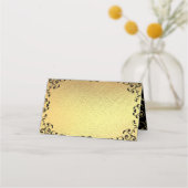 Gold & Black Swirl Gothic Wedding Plaatskaartje (Voorkant)