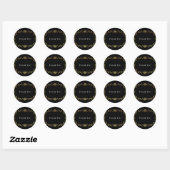 Gold & Black Swirl Gothic Wedding Ronde Sticker (Vel)