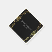 Gold & Black Swirl Gothic Wedding Servet (Hoek)