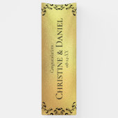 Gold & Black Swirl Gothic Wedding Spandoek (Verticaal)