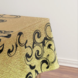 Gold & Black Swirl Gothic Wedding Tafelkleed