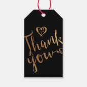 Gold Black Swirl Hand Lettering Hartelijk dank Gif Cadeaulabel (Voorkant)