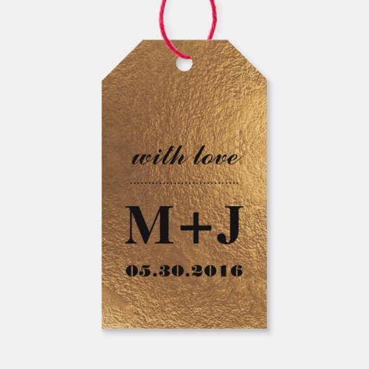 Gold Black Swirl Hand Lettering Hartelijk dank Gif Cadeaulabel (Achterkant)